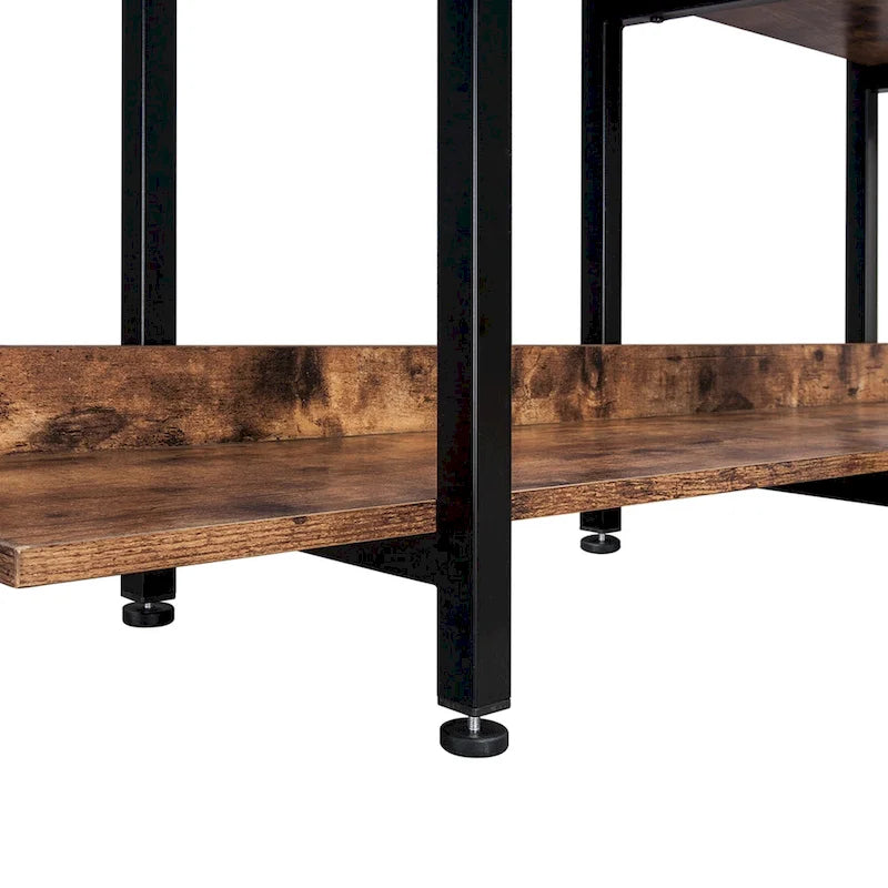 Étagère ouverte à 5 niveaux, style industriel, plusieurs coloris, MDF et acier