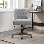 Chaise de bureau réglable, tissu lin, assise individuelle – Gris / Bleu / Gris anthracite / Marron / Beige