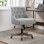 Chaise de bureau réglable, tissu lin, assise individuelle – Gris / Bleu / Gris anthracite / Marron / Beige