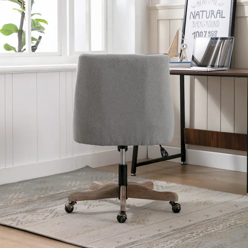 Chaise de bureau réglable, tissu lin, assise individuelle – Gris / Bleu / Gris anthracite / Marron / Beige