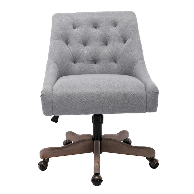 Chaise de bureau réglable, tissu lin, assise individuelle – Gris / Bleu / Gris anthracite / Marron / Beige