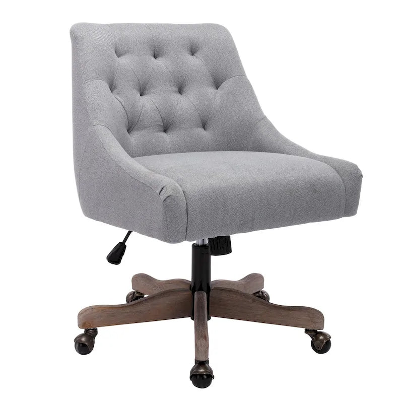 Chaise de bureau réglable, tissu lin, assise individuelle – Gris / Bleu / Gris anthracite / Marron / Beige