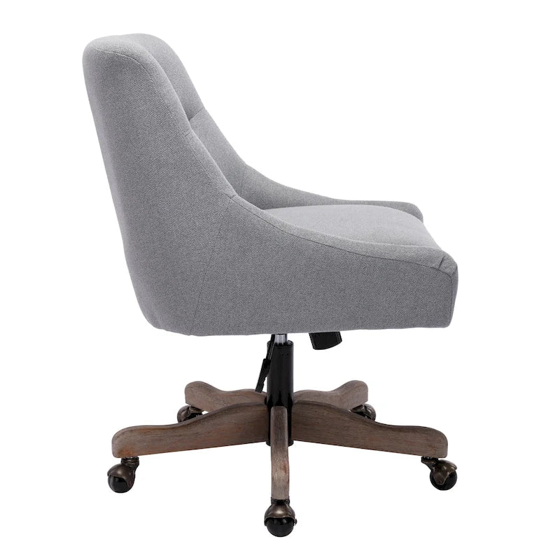 Chaise de bureau réglable, tissu lin, assise individuelle – Gris / Bleu / Gris anthracite / Marron / Beige