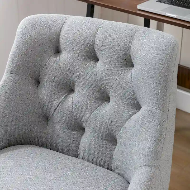 Chaise de bureau réglable, tissu lin, assise individuelle – Gris / Bleu / Gris anthracite / Marron / Beige
