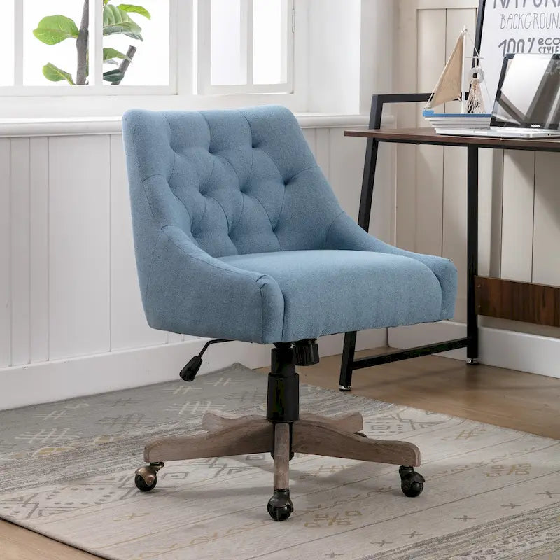 Chaise de bureau réglable, tissu lin, assise individuelle – Gris / Bleu / Gris anthracite / Marron / Beige