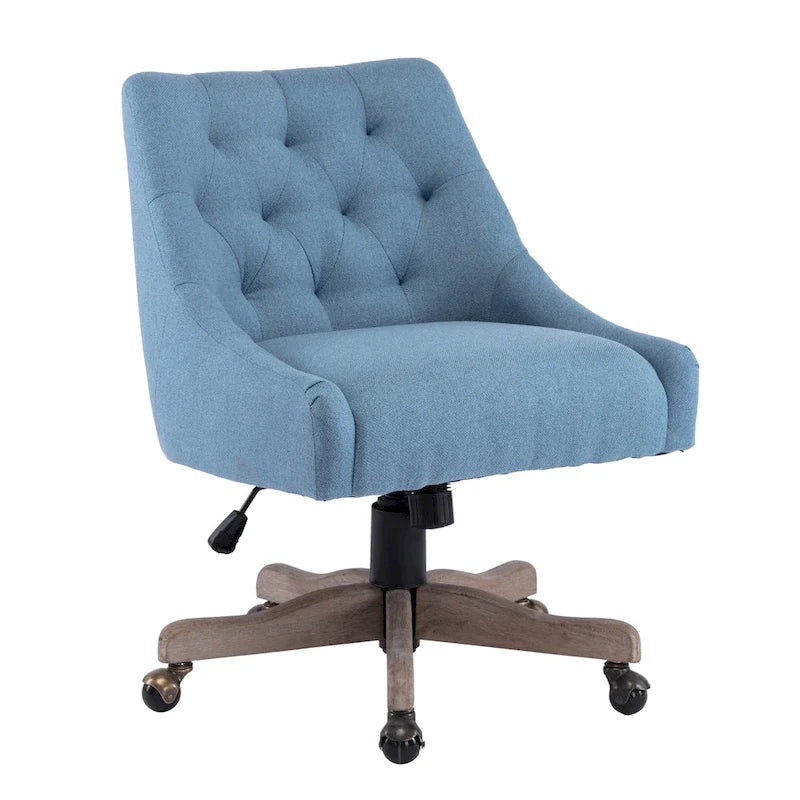 Chaise de bureau réglable, tissu lin, assise individuelle – Gris / Bleu / Gris anthracite / Marron / Beige