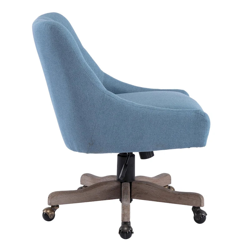 Chaise de bureau réglable, tissu lin, assise individuelle – Gris / Bleu / Gris anthracite / Marron / Beige