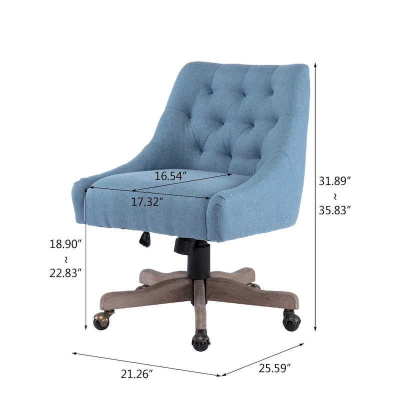 Chaise de bureau réglable, tissu lin, assise individuelle – Gris / Bleu / Gris anthracite / Marron / Beige