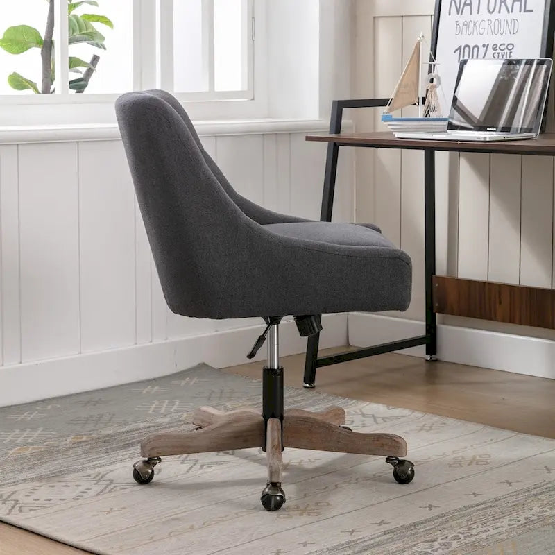Chaise de bureau réglable, tissu lin, assise individuelle – Gris / Bleu / Gris anthracite / Marron / Beige