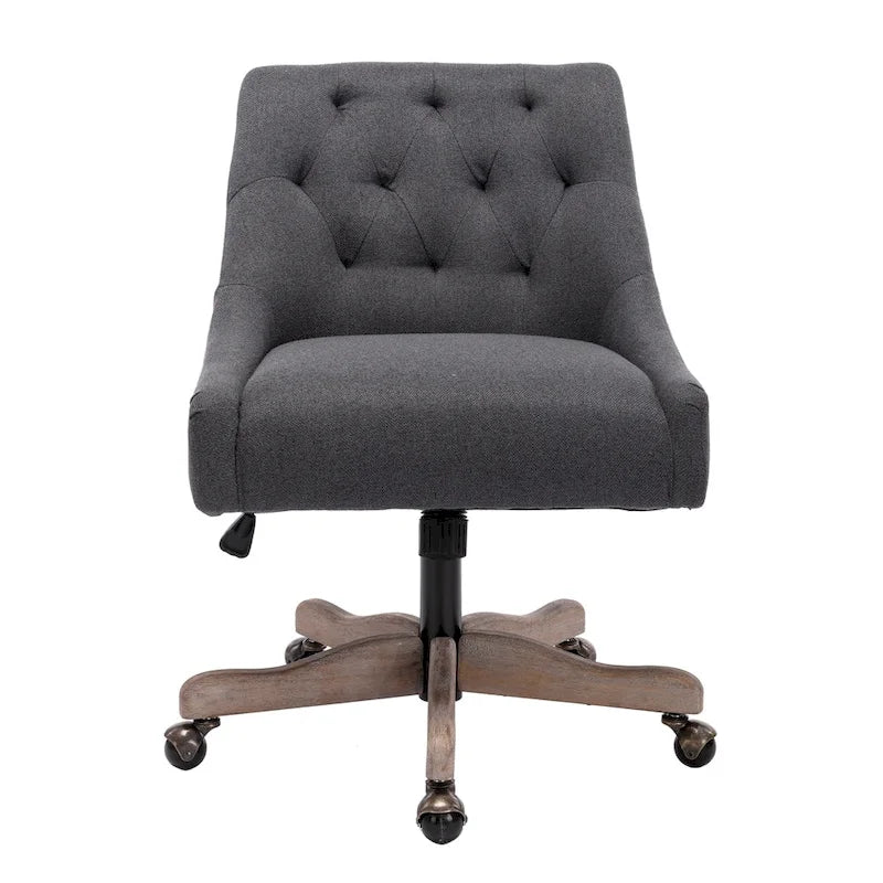 Chaise de bureau réglable, tissu lin, assise individuelle – Gris / Bleu / Gris anthracite / Marron / Beige