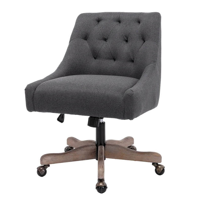 Chaise de bureau réglable, tissu lin, assise individuelle – Gris / Bleu / Gris anthracite / Marron / Beige