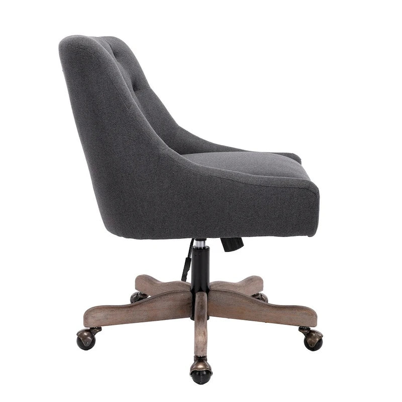 Chaise de bureau réglable, tissu lin, assise individuelle – Gris / Bleu / Gris anthracite / Marron / Beige