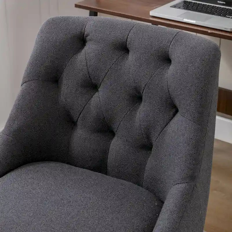 Chaise de bureau réglable, tissu lin, assise individuelle – Gris / Bleu / Gris anthracite / Marron / Beige