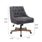 Chaise de bureau réglable, tissu lin, assise individuelle – Gris / Bleu / Gris anthracite / Marron / Beige