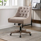 Chaise de bureau réglable, tissu lin, assise individuelle – Gris / Bleu / Gris anthracite / Marron / Beige