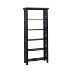 Bibliothèque d'appoint à 5 étagères en bois de manguier blanc/noir/gris, simple