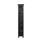 Bibliothèque d'appoint à 5 étagères en bois de manguier blanc/noir/gris, simple