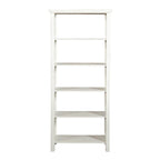 Bibliothèque d'appoint à 5 étagères en bois de manguier blanc/noir/gris, simple