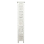 Bibliothèque d'appoint à 5 étagères en bois de manguier blanc/noir/gris, simple