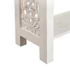 Bibliothèque d'appoint à 5 étagères en bois de manguier blanc/noir/gris, simple
