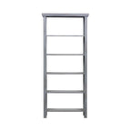 Bibliothèque d'appoint à 5 étagères en bois de manguier blanc/noir/gris, simple