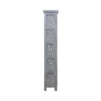 Bibliothèque d'appoint à 5 étagères en bois de manguier blanc/noir/gris, simple