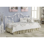 Lit de repos double en métal blanc avec arche florale, 1 place
