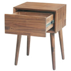Table de chevet en bois marron, moderne à 1 tiroir, simple