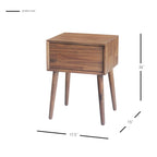 Table de chevet en bois marron, moderne à 1 tiroir, simple