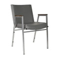 Fauteuil empilable en vinyle gris, une place