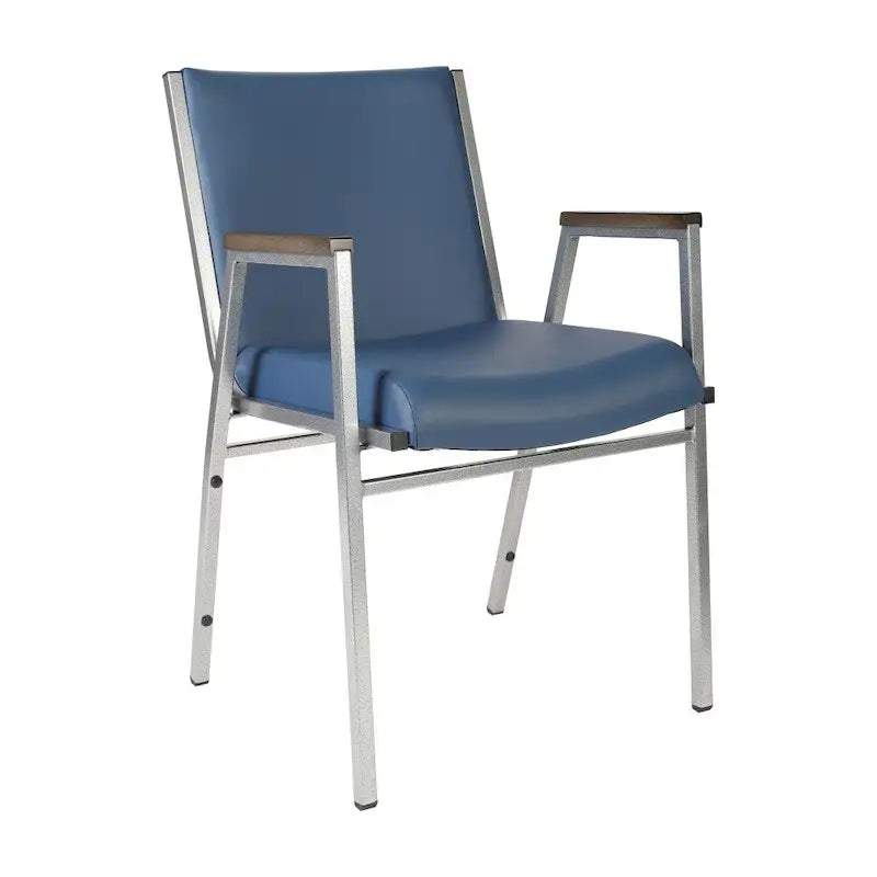 Fauteuil empilable en vinyle gris, une place