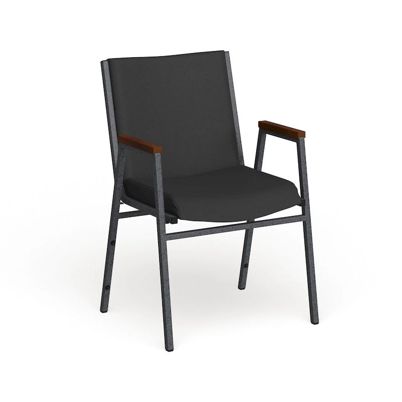 Fauteuil empilable en vinyle gris, une place
