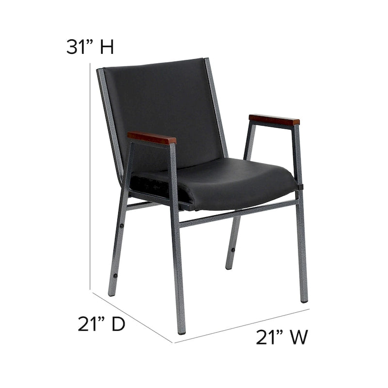 Fauteuil empilable en vinyle gris, une place