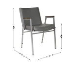 Fauteuil empilable en vinyle gris, une place