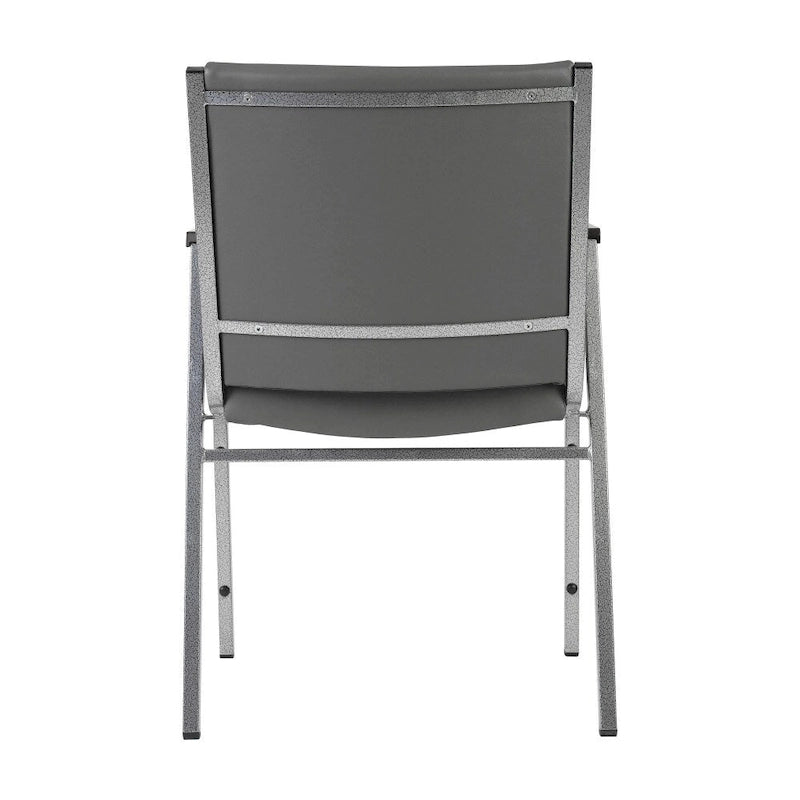 Fauteuil empilable en vinyle gris, une place