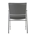 Fauteuil empilable en vinyle gris, une place