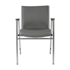 Fauteuil empilable en vinyle gris, une place