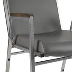 Fauteuil empilable en vinyle gris, une place