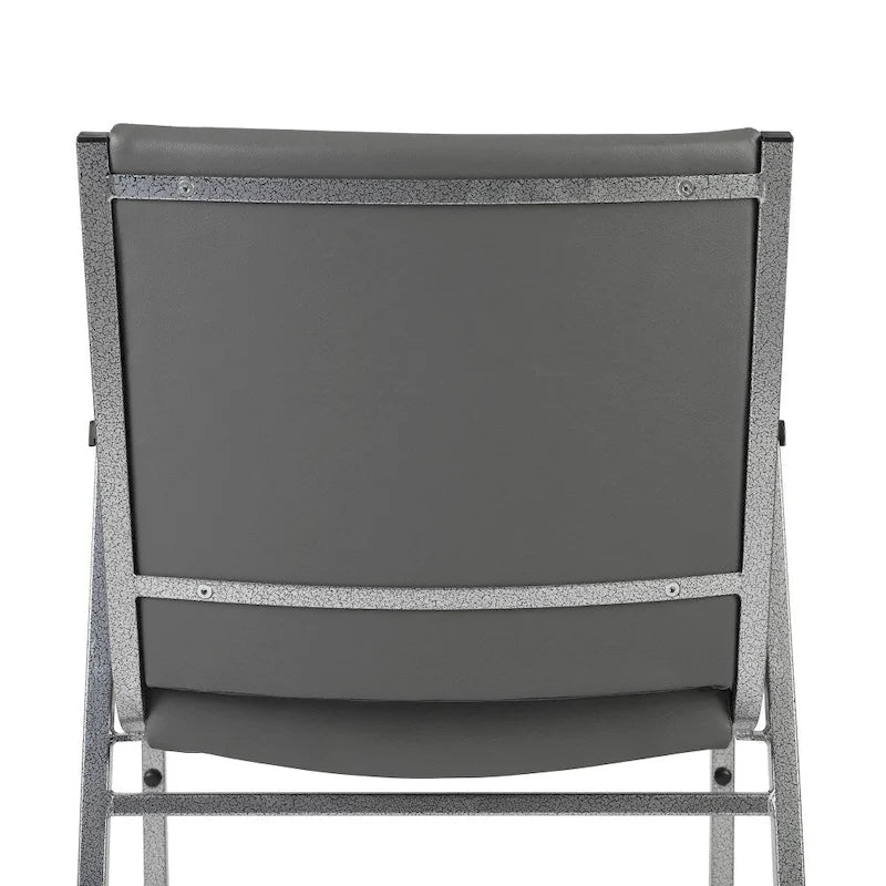 Fauteuil empilable en vinyle gris, une place