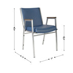 Fauteuil empilable en vinyle gris, une place