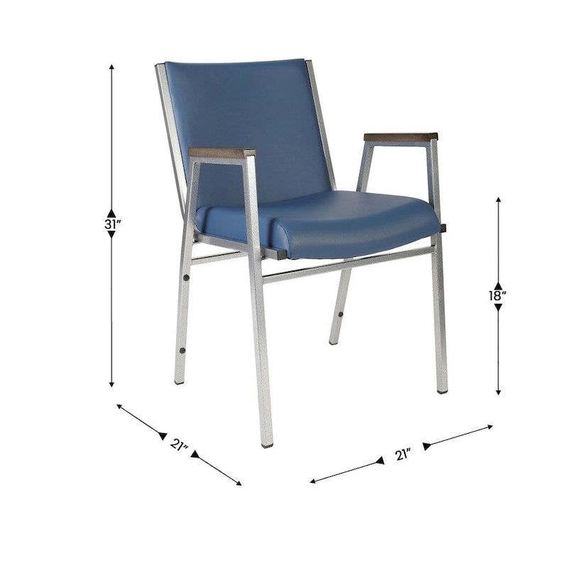 Fauteuil empilable en vinyle gris, une place
