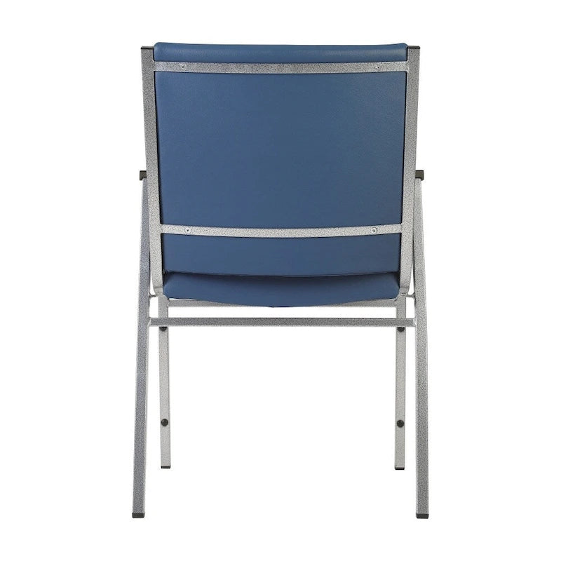 Fauteuil empilable en vinyle gris, une place