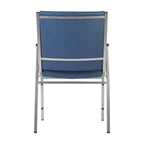 Fauteuil empilable en vinyle gris, une place