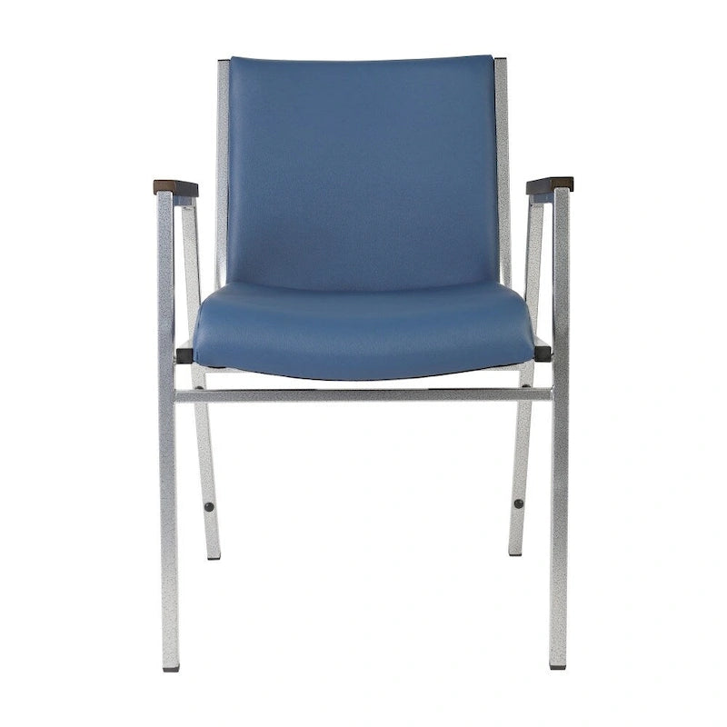 Fauteuil empilable en vinyle gris, une place