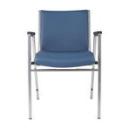 Fauteuil empilable en vinyle gris, une place