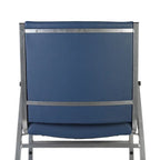 Fauteuil empilable en vinyle gris, une place
