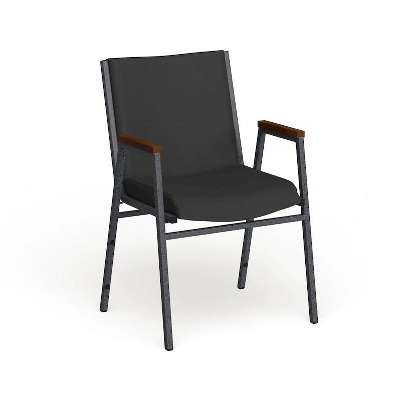 Fauteuil empilable en vinyle gris, une place