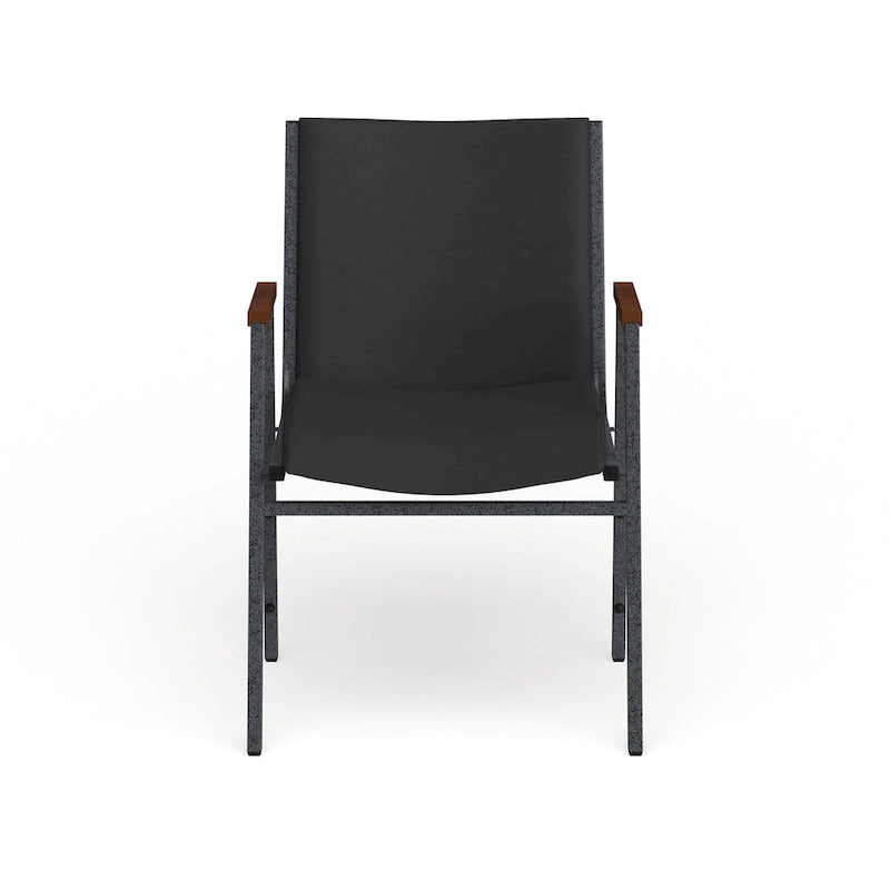 Fauteuil empilable en vinyle gris, une place