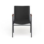 Fauteuil empilable en vinyle gris, une place