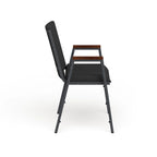 Fauteuil empilable en vinyle gris, une place